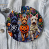 Schottische Terrier-Hunde in Halloween-Kostümen Button (Beispiel)