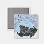 Schottische Terrier im Schnee! Magnet (Vorderseite/Rückseite)