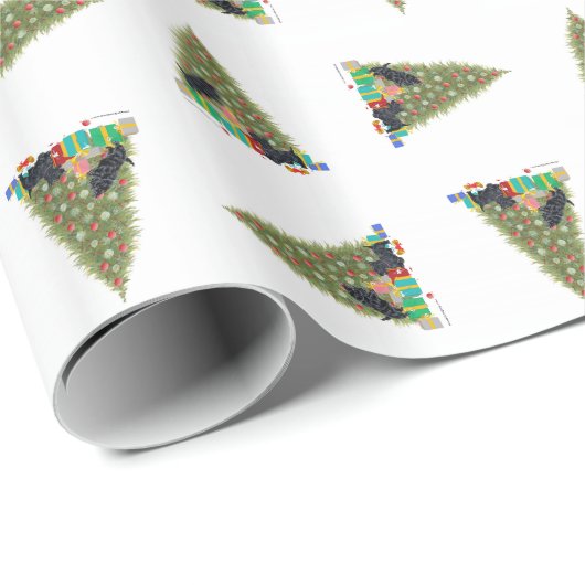 Schottische Terrier in Christmastime Geschenkpapier (Rolleneckpunkt)
