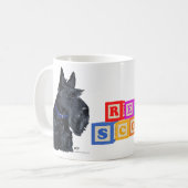 Schottische Terrier in einem blauen Collar Kaffeetasse (Vorderseite Links)