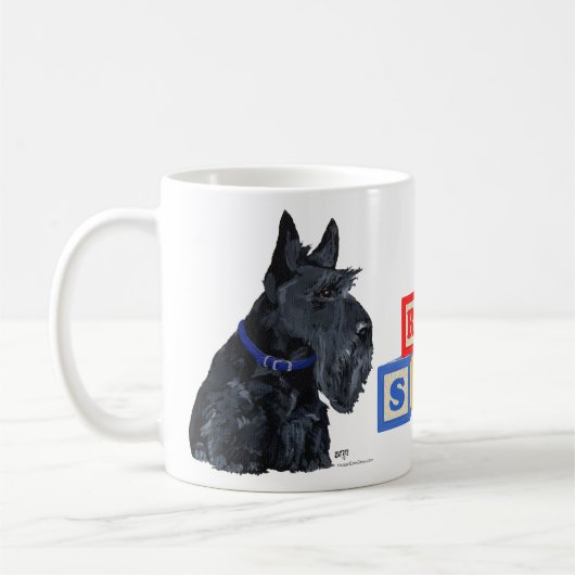 Schottische Terrier in einem blauen Collar Kaffeetasse (Links)