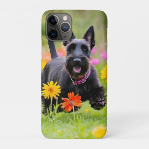 Schottische Terrier in Gras und Blume Case-Mate iPhone Hülle