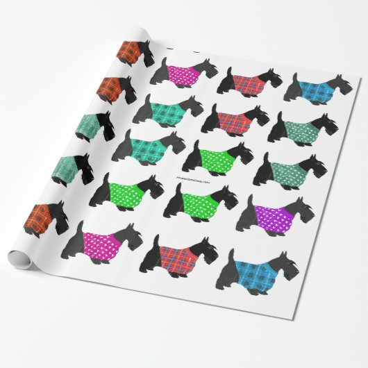 Schottische Terrier in Pullovern Geschenkpapier (Ungerollt)