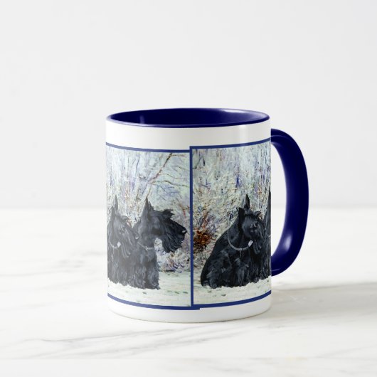 Schottische Terrier in Wintertime Tasse (VorderseiteRechts)