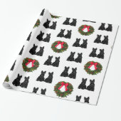 Schottische Terrier mit Weihnachtskranz Geschenkpapier (Ungerollt)