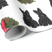 Schottische Terrier mit Weihnachtskranz Geschenkpapier (Rolleneckpunkt)