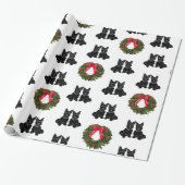 Schottische Terrier mit Weihnachtskranz Geschenkpapier (Ungerollt)
