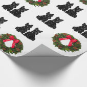 Schottische Terrier mit Weihnachtskranz Geschenkpapier (Ecke)