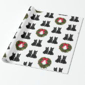 Schottische Terrier mit Weihnachtskranz Geschenkpapier (Ungerollt)