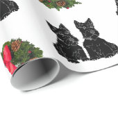 Schottische Terrier mit Weihnachtskranz Geschenkpapier (Rolleneckpunkt)
