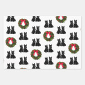 Schottische Terrier mit Weihnachtskranz Geschenkpapier Set (Vorderseite 3)