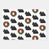Schottische Terrier mit Weihnachtskranz Geschenkpapier Set (Vorderseite)
