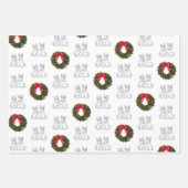 Schottische Terrier mit Weihnachtskranz Geschenkpapier Set (Vorderseite 2)