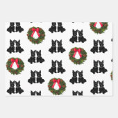 Schottische Terrier mit Weihnachtskranz Geschenkpapier Set (Vorderseite 2)