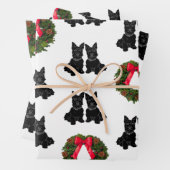 Schottische Terrier mit Weihnachtskranz Geschenkpapier Set (Beispiel)