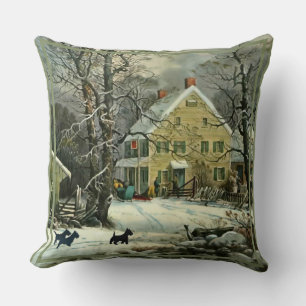 Schottische Terrier Old Fashion Winter Wurfkissen Kissen