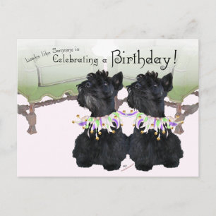 Schottische Terrier Party Tier Einladungspostkarte