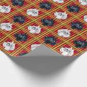 Schottische Terrier, Schwarz und Weiß karierte Ges Geschenkpapier (Ecke)