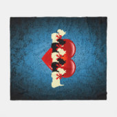 Schottische Terrier, schwarz, Weizen, Herz, blau Fleecedecke (Vorderseite (Horizontal))