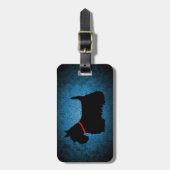 Schottische Terrier, schwarze Silhouette, Granitbl Gepäckanhänger (Vorderseite vertikal)