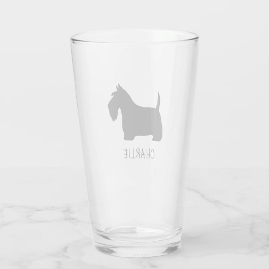 Schottische Terrier-Silhouette| Glas (Rückseite)