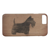 Schottische Terrier-Silhouette rustikal Case-Mate iPhone Hülle (Rückseite (Horizontal))