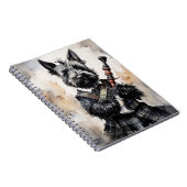 Schottische Terrier spielen Bagpipe in einer Kilot Notizblock (Rechte Seite)