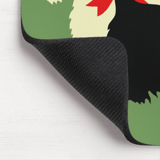 Schottische Terrier/Terrier Silhouette, Insel grün Mousepad (Ecke)