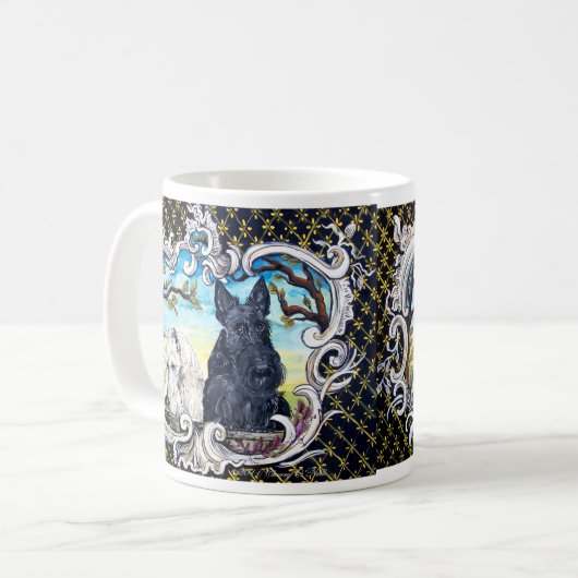 Schottische Terrier und Frosch Kaffeetasse (Vorderseite Links)