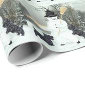 Schottische Terrier und Snowman Geschenkpapier (Rolleneckpunkt)