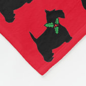 Schottische Terrier und Stechpalme Fleecedecke (Ecke)