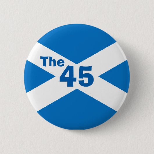 Schottische Unabhängigkeit das 45 Saltire Button (Vorderseite)
