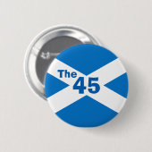 Schottische Unabhängigkeit das 45 Saltire Button (Vorne & Hinten)