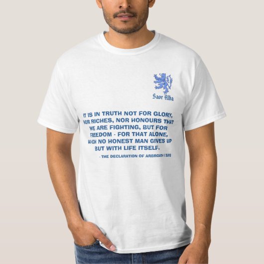 Schottische Unabhängigkeits-Erklärung von Arbroath T-Shirt (Vorderseite)