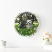 Schottische und westliche Highland Terriers Greenw Große Wanduhr (Zuhause)