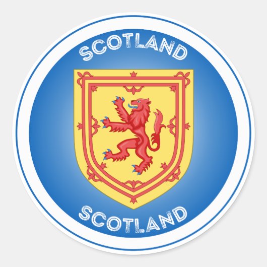 Schottische Wappen-Circle-Shape Runder Aufkleber (Vorderseite)