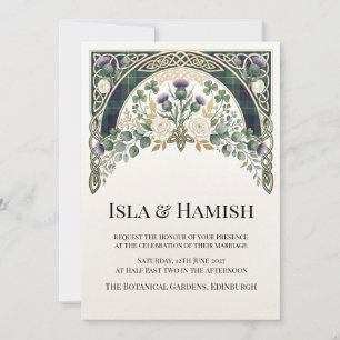 Schottische Wildblumen-Hochzeitseinladung Einladung