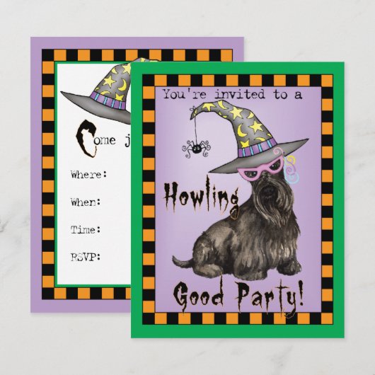 Schottische Witwe Einladung (Vorne/Hinten)