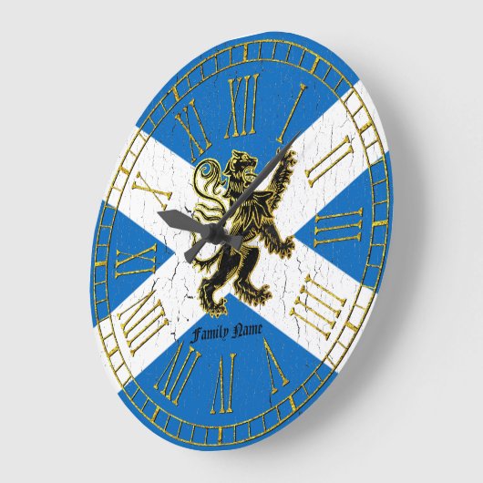 Schottische zügellose Flagge personifizieren Große Wanduhr (Winkel)