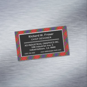 Schottischer Akzent-Clan Fraser Tartan Magnetische Visitenkarte