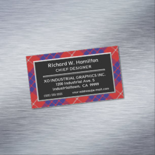 Schottischer Akzent Clan Hamilton Tartan Magnetische Visitenkarte