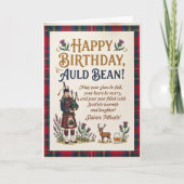 Schottischer Auld Bean Geburtstag Karte (Vorderseite)