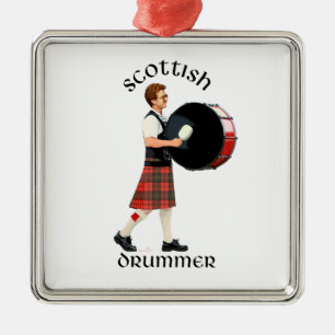 Schottischer Bassdrummer Silbernes Ornament