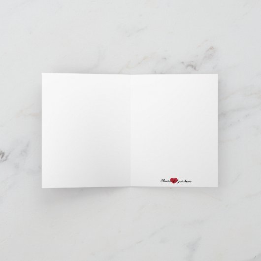 Schottischer Braut u. Bräutigam Kilt Hochzeit Dankeskarte (Innenseite)