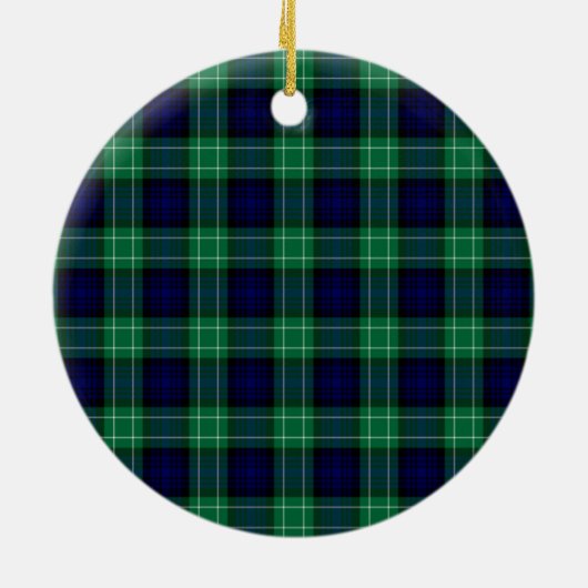 Schottischer Clan Abercrombie Jagd Tartan und Wapp Keramik Ornament (Hinten)