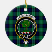 Schottischer Clan Abercrombie Jagd Tartan und Wapp Keramik Ornament (Vorne)