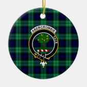 Schottischer Clan Abercrombie Jagd Tartan und Wapp Keramik Ornament (Vorne)