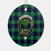 Schottischer Clan Abercrombie Jagd Tartan und Wapp Keramik Ornament (Links)