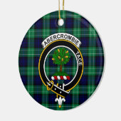 Schottischer Clan Abercrombie Jagd Tartan und Wapp Keramik Ornament (Links)