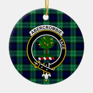Schottischer Clan Abercrombie Jagdtartan und Wappe Keramik Ornament